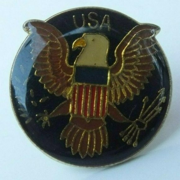 Eagle Black with Gold and Red Color USA Collectible Lapel Pin - Picture 1 of 4